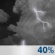 Friday Night: A chance of showers and thunderstorms. Mostly cloudy, with a low around 65. Chance of precipitation is 40%. Friday Night: Chance Showers And Thunderstorms